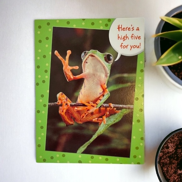 Frog High Five Happy Birthday Card - Picture 3 of 9